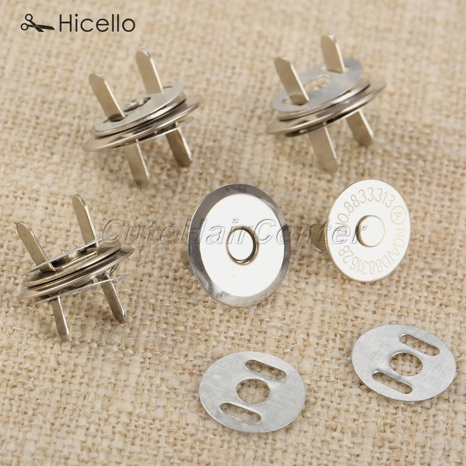 10 set di Metallo Magnetico Snaps 16 millimetri/18 millimetri Fibbie Bottoni Presse Decorazione per Cucire Sacchetto di Abbigliamento Borse Argento