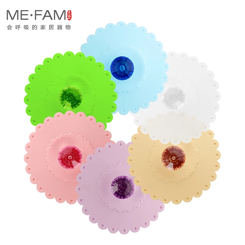 10.5cm Cute Silicone Diamond Flower Cup Cover Seal Dust Proof Glass Ceramic Plastic Mug Lid 4.13in Universal Cup Accessories 6pc