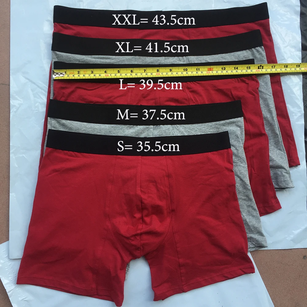 European Size Cotton Long Leg Men Boxers Underwear Soft Boxer Men Solid calzoncillo hombre Mens Underwear Plus Size S M L XL XXL