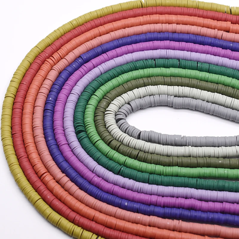 Winter color 350Pcs/Lot 6mm Flat Round Polymer Clay Beads Chip Disk Loose Spacer Beads For Jewelry Making DIY Design Bracelet