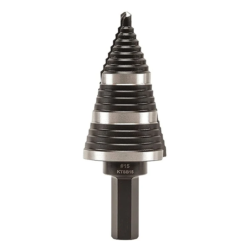 7/8 a 1-3/8 doppio scanalato HSS 6542 titanio rivestito più veloce perforazione del metallo passo punta da trapano metalli Platic cono di legno punta da trapano s