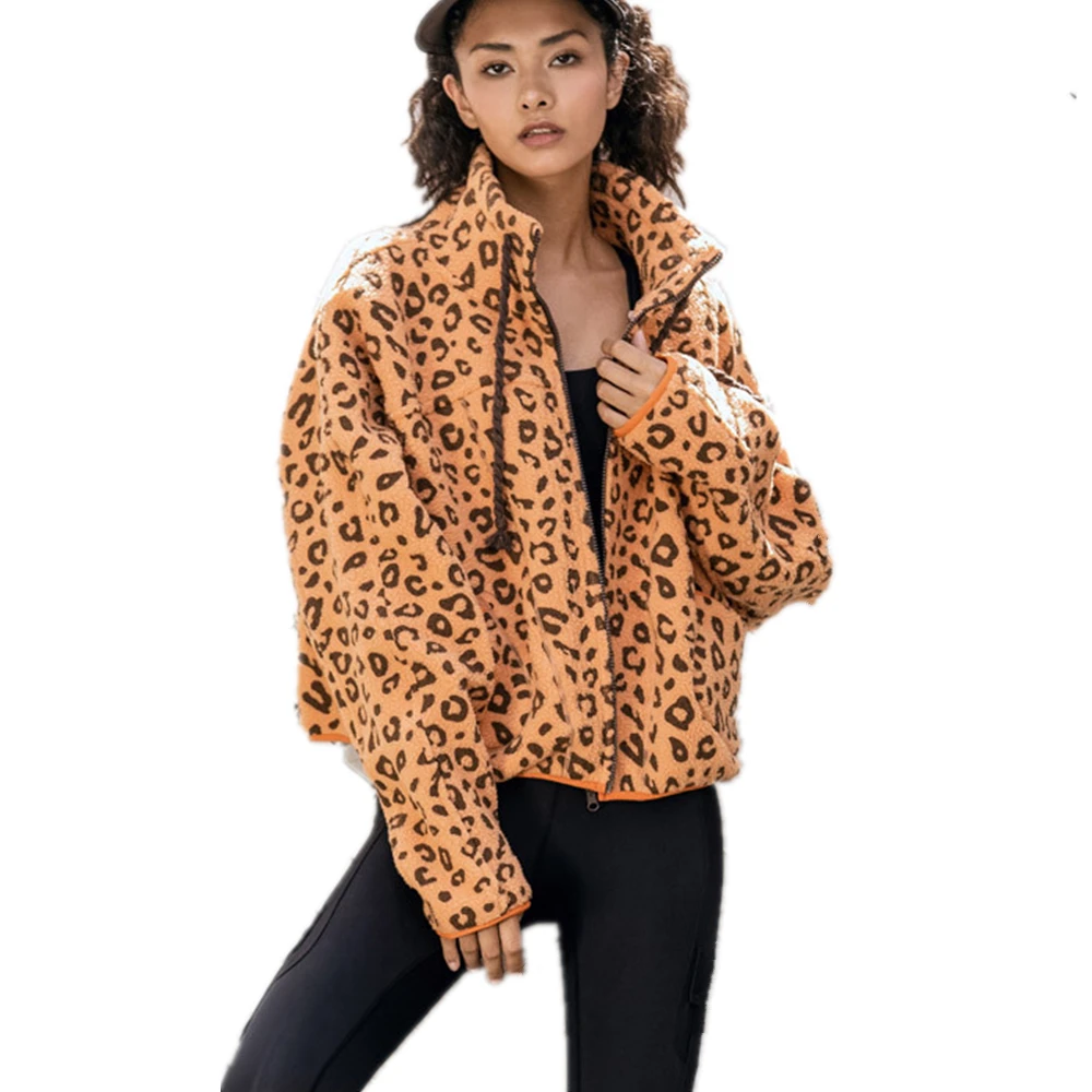 2021 nuova giacca di lana di agnello con stampa leopardata inverno spesso caldo piumino di cotone cappotto donna Casual giacca allentata donna cappotti invernali