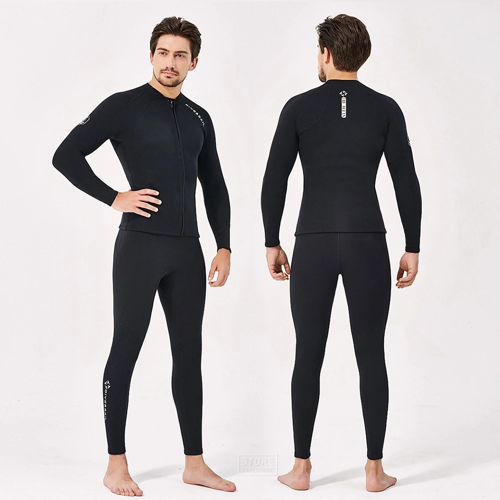 2MM Men Neoprene Wetsuit Jackets Pants Scuba Diving Suit Surfing Snorkeling Underwater Fishing Spearfishing Kitesurf Equipment