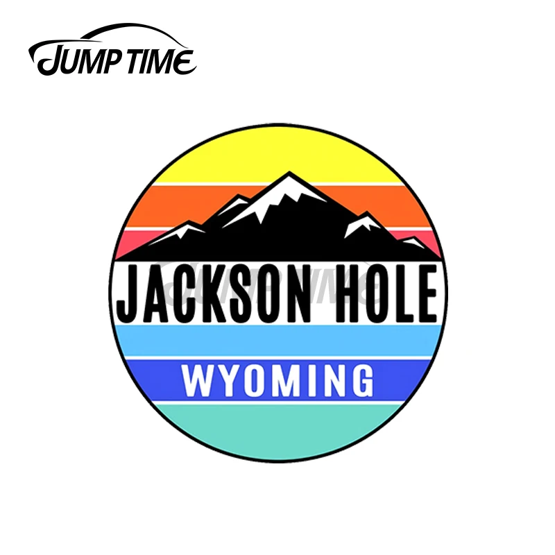 JumpTime 13 x 13cm For Jackson Hole Wyoming Skiing Colorful Ski Mountains Personality Creative Stickers Travel Car Sticker Decal