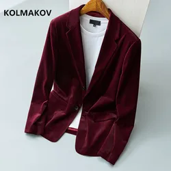 Blazer de veludo clássico masculino, jaquetas de alta qualidade, blazers empresariais, novo estilo, M-3XL, 2022