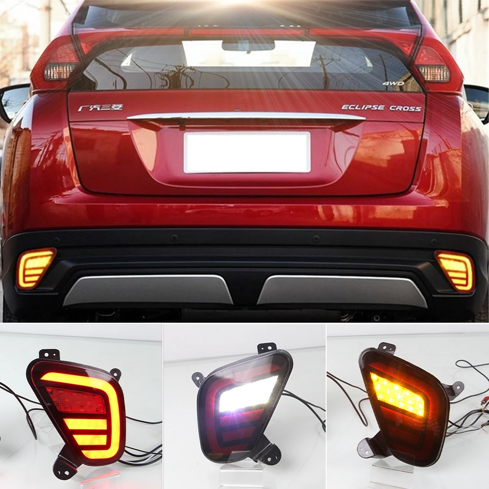 

2pcs LED Rear Bumper Brake Tail Lights with turn signal for For Mitsubishi Eclipse Cross 2018 2019 Fog Lamp accessories DC 12V