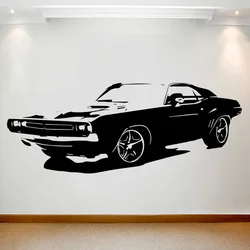 Large Classical Car Wall Sticker Challenger Bedroom Wall Sticker Art Teen Room Home Decor Vinyl Sticker Living Room WallPaper