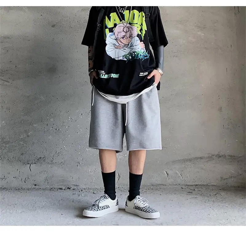 

Men's High Street Retro Rope Sports Shorts Hip Hop popular logo Loose Straight Leg Casual Match 5