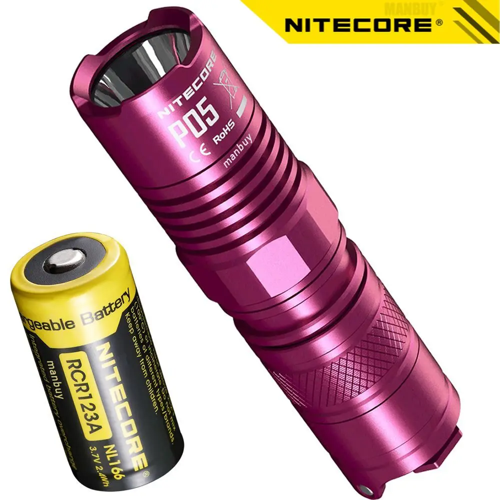 

Wholesale NITECORE P05 Aluminium Alloy Tactical Defense Waterproof Mini Flashlight 650mAh NL166 RCR123A Rechargeable Battery