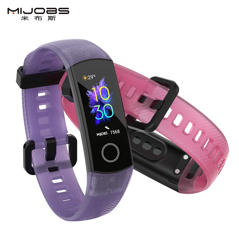 Translúcido Silicone Wrist Strap para Huawei, Honor Band 5, Pulseiras, Pulseira Colorida, Band 4