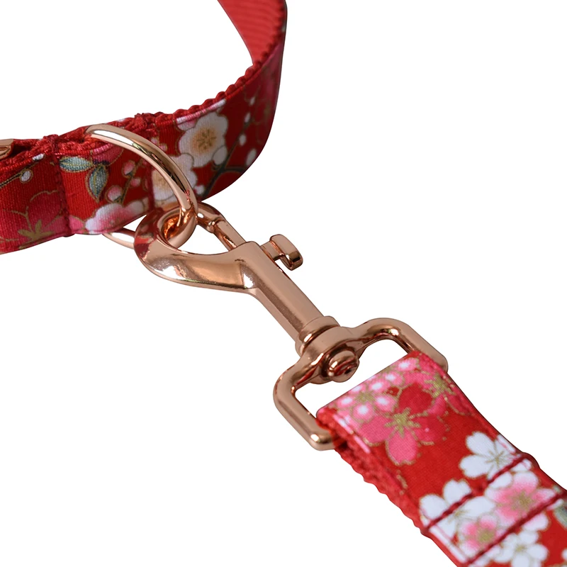 Dog Leash and Collar Set Exceptionally Elegant and Adjustable in Different Lengths Perfect for Medium to Large Dog Flowers 02