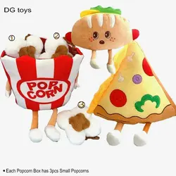 Cute Cartoon Fast Food Plush Toy Stuffed Hot Dog Popcorn Chicken Legs Pizza Chips Throw Pillow Children Funny Room Decor Cushion