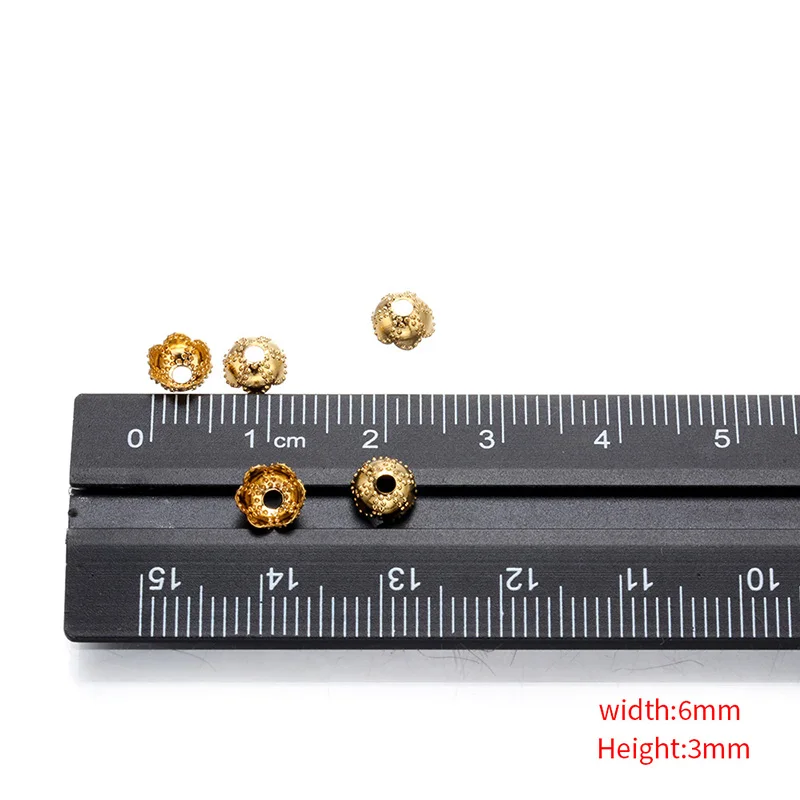 50pcs 6mm Brass Flower bead cap gold plated Spacer Bead DIY for Jewelry Making Bracelet Findings Necklace Accessories