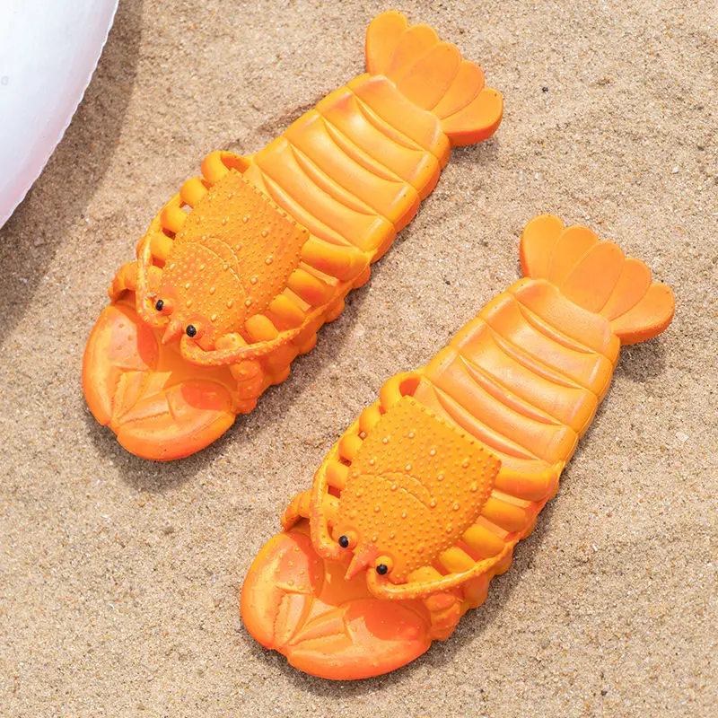 Crayfish Style Fashion Women Flat Slippers Summer Bathroom Bath Ladies Summer Slippers Shallow Rubber Couple Slippers