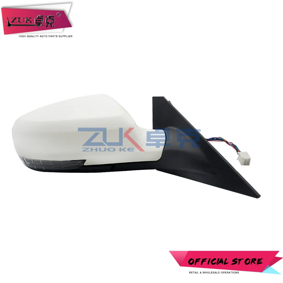 ZUK 2PCS For MAZDA 6 GG1 2013 2014 2015 Car Exterior Rearview Door Mirror Assy With Electric Folding LED Turn Signal Heating