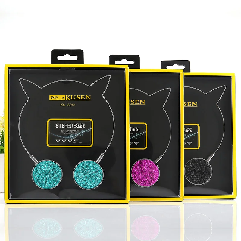 Mèo Tai Nghe Nhét Tai Có Dây Kim Loại Tai Nghe Tai Mèo Tai Nghe Di Động Âm Nhạc Máy Tính Stereo Tai Nghe Jack Cắm 3.5Mm Cô Gái Quà Tặng