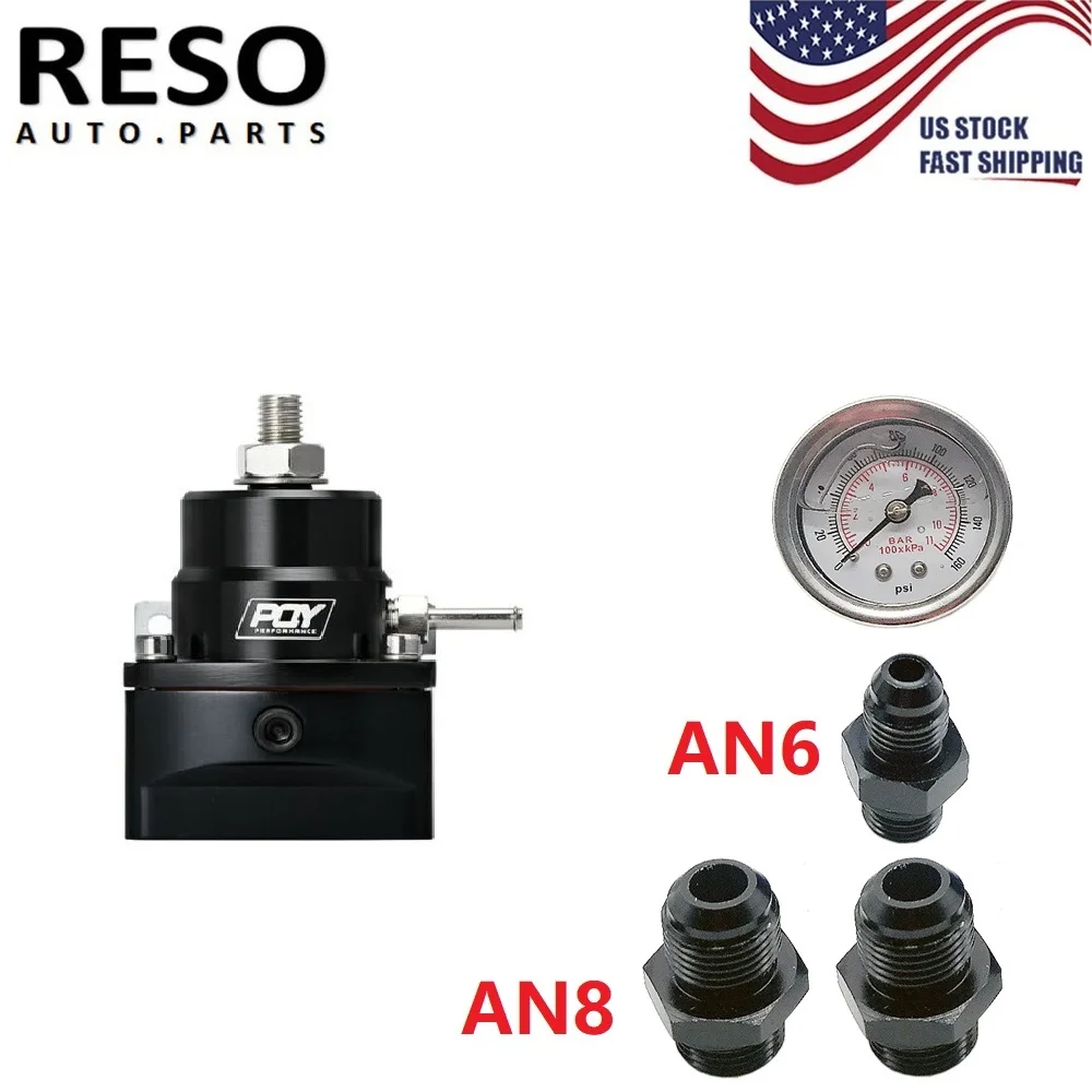 

RESO-AN8/8/6 Fuel Inject regulator with boost and Gauge high pressure 8AN