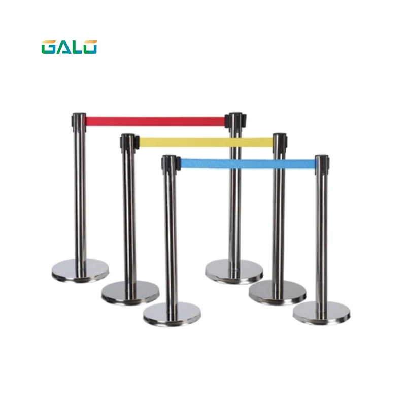 3meters Stainless Steel Warning Line Traffic queue barrier post Crowd Control Barrier 2pcs a Pair for sale