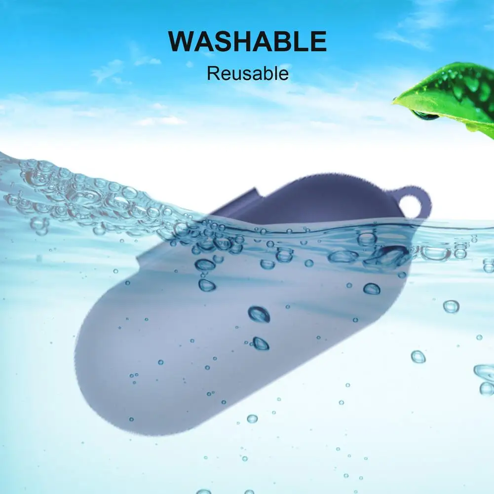 Silicone Protective Cover For Sony WF-C500 Wireless Headphone Shockproof Waterproof Full Protective Headset Case With Carabiner - view 2