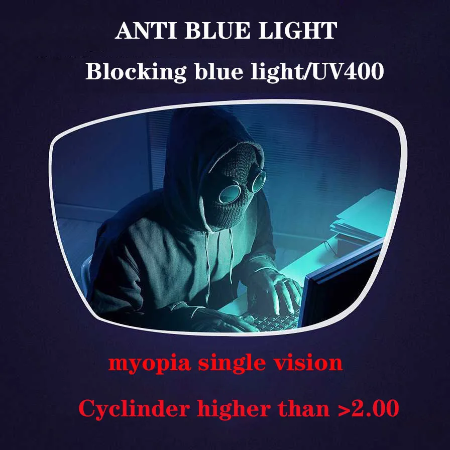 

CUBOJUE 1.56 1.61 1.67 Index Resin Lens Aspheric Prescription Lenses for Myopia/reading Glasses Anti Blue Light