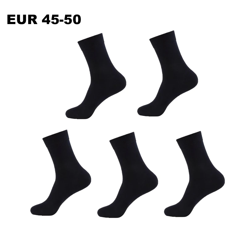 Plus Size Socks Men Black Cotton Socks Large Big Business Dress Socks For Men 5Pairs/lot