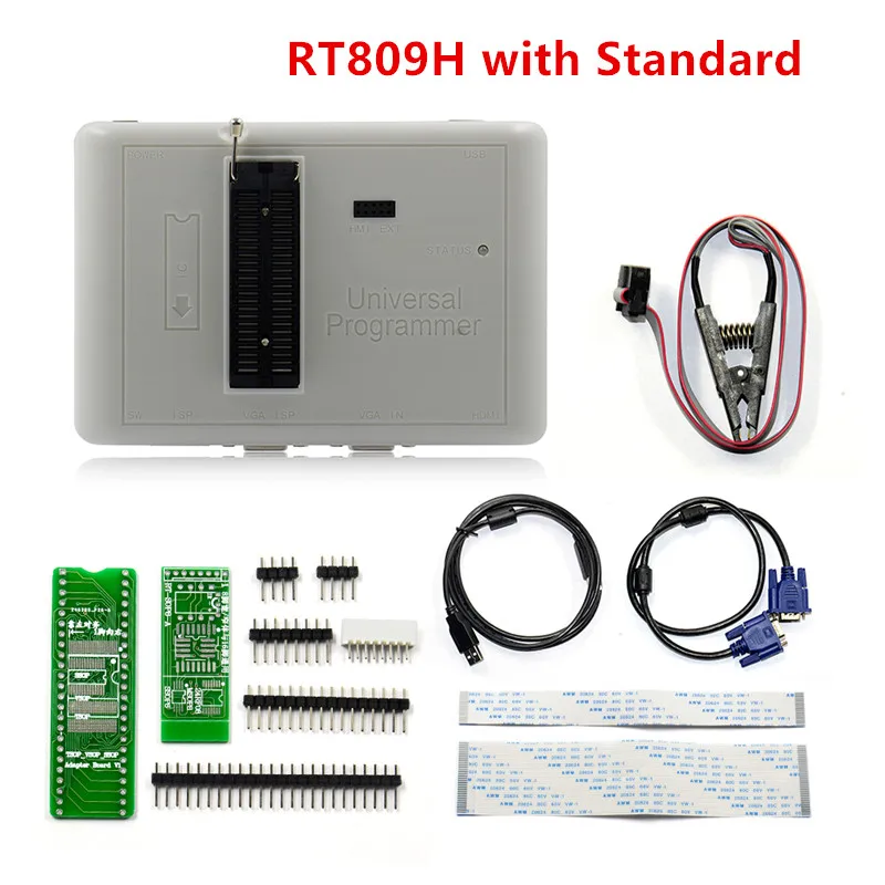 100% Original RT809H Universal Programmer EMMC-Nand FLASH +36 Chips +TSOP56 BGA48 Base EDID Cable VGA Adapter