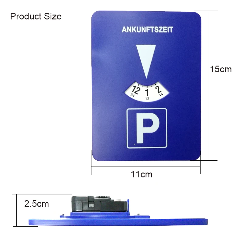 Car Parking Disc Timer Clock Arrival Time Display Blue Plastic Parking Time Tools 24 Parking Disc Portable Parking Meters ABS