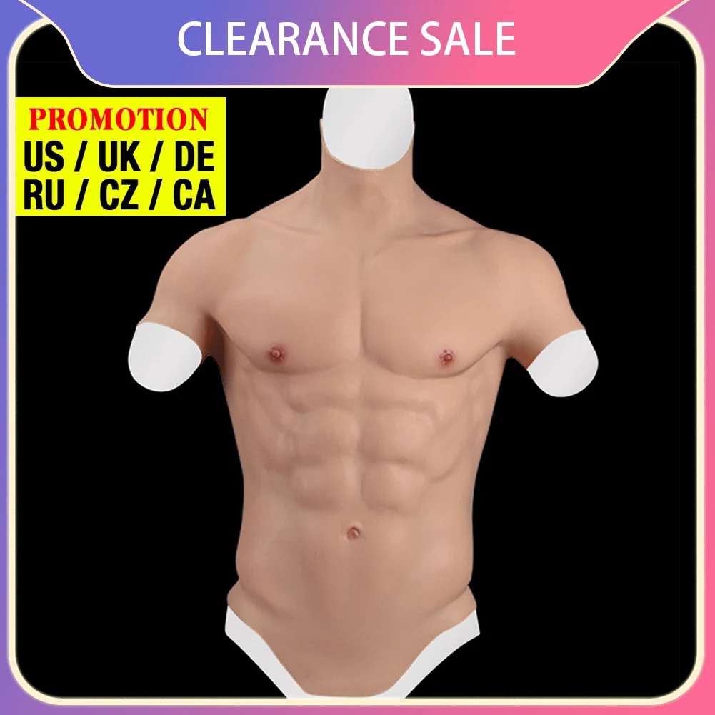 Dokier Silicone Fake Belly Muscle Men\'s Chest Crossdresser Cosplay Macho Realistic Silicone Muscle Artificial Simulation