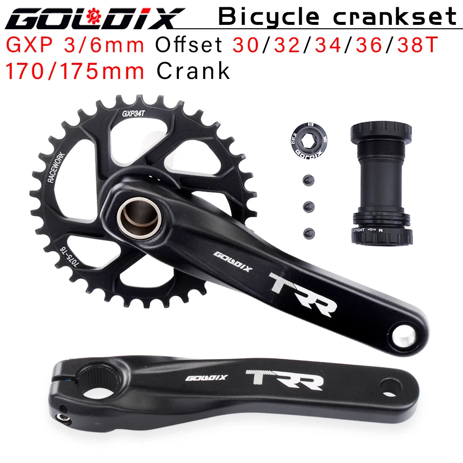 GOLDIX Bicycle Crankset 170mm/175mm with Chainring 30T 32T 34T 36T 38T/bottom Bracket for SRAM  XO1 X1 GX XO X9 Bicycle Crank