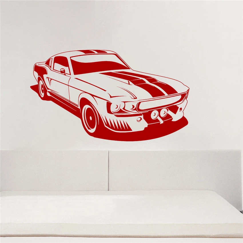 Large Size Car Wall Sticker Mustang Shelby Muscle Car Wall Art Sticker Decal Quote Decals Living Room Home Decoration Decor Mur