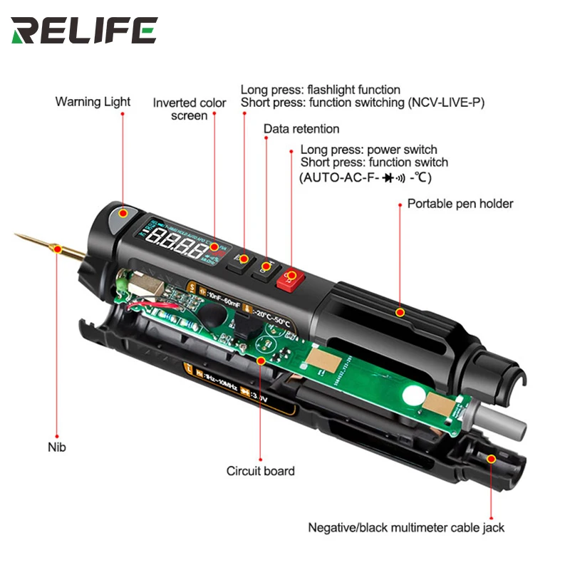 Sunshine DT-01 3 in 1 Multimeter Extra Sharp Gold Needle Intelligent Pen Multimeter Mobile Repair Detection Circuit Tool