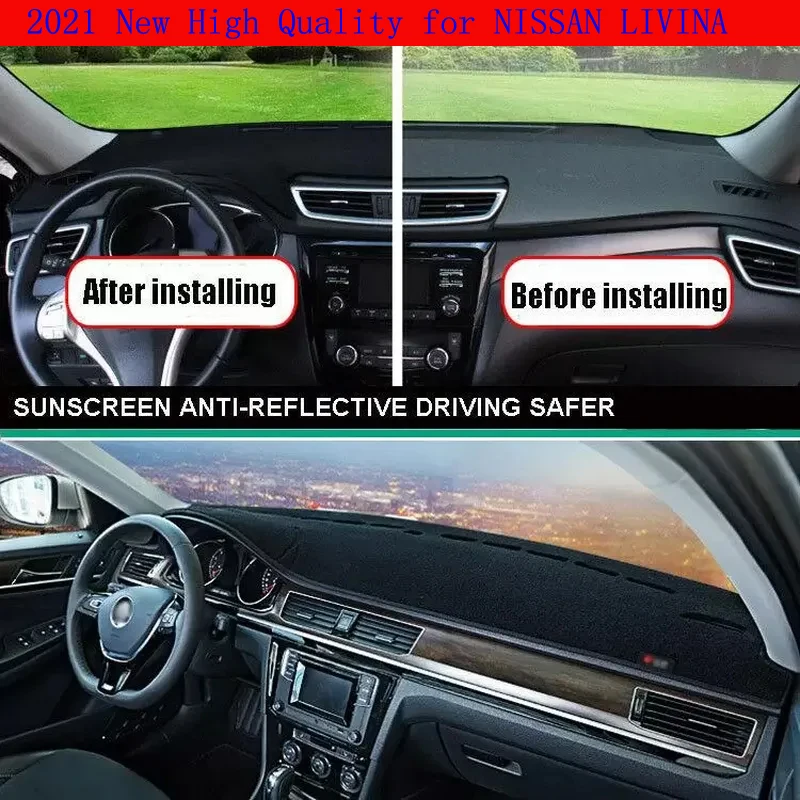 

For NISSAN LIVINA 2007-15 Dashboard Cover Non Slip Dash Mat Sun Shade Carpet Pad Accessories for the car