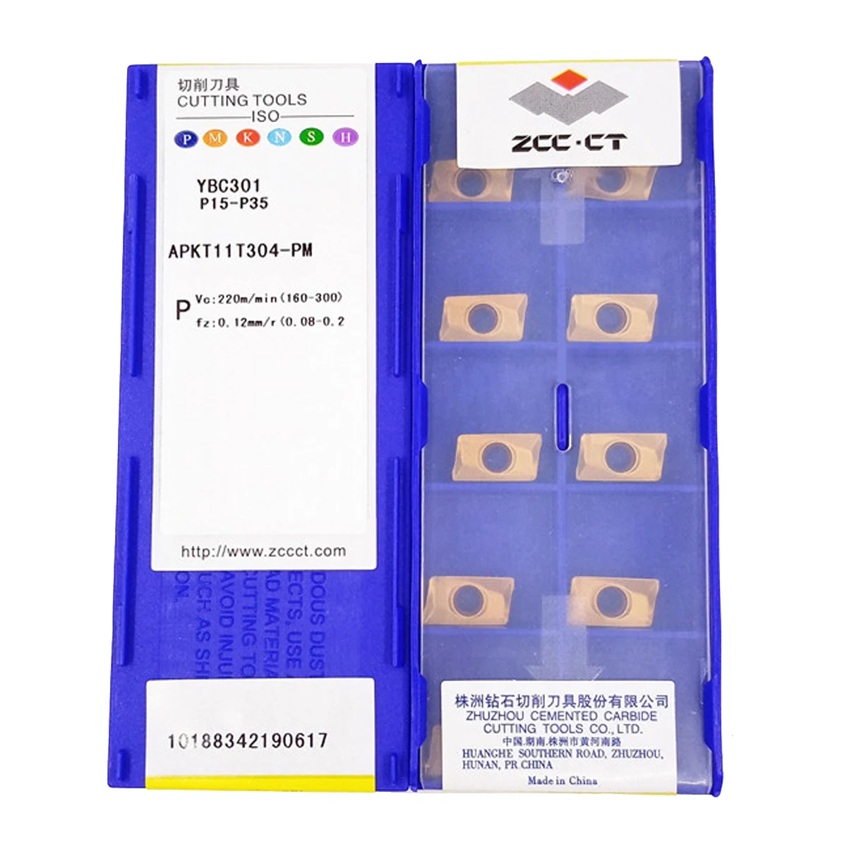 

100% Originais ZCC.CT APKT11T304-PM YBC301/APKT11T308-PM YBC301 Carbide Inserts 10Pcs CNC Lathe Tools