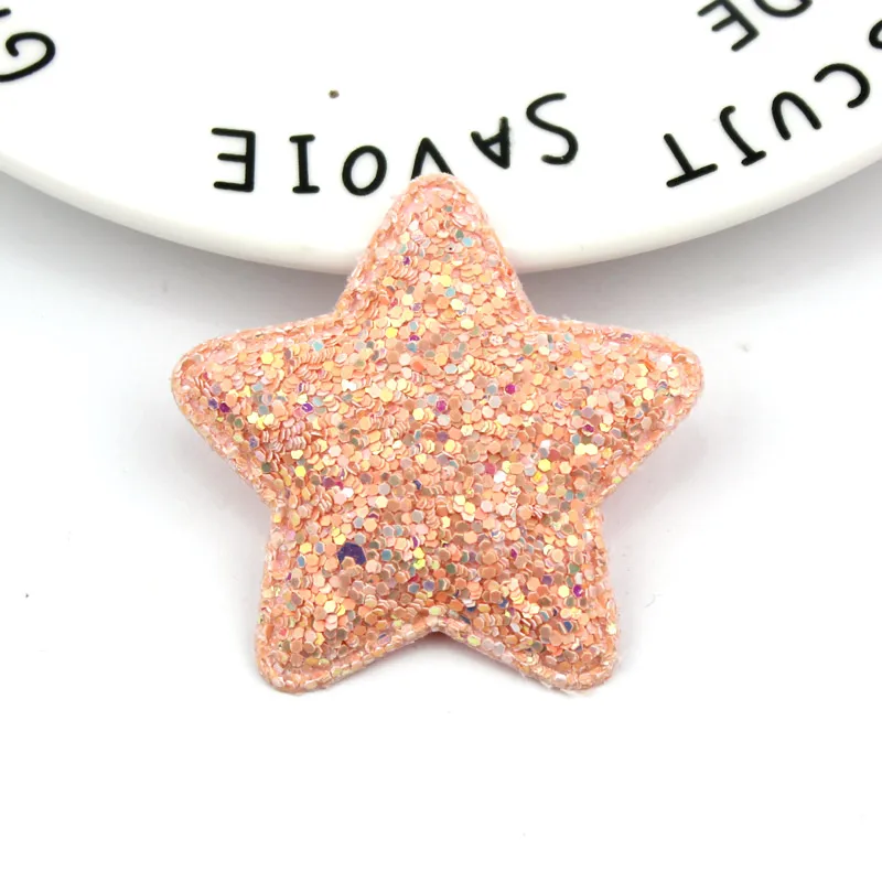 20Pcs 5cm Glitters Star Shape Shiny Padded Appliques for Kids Hair Clip clothes Decor Ornament and Garment Accessoires wholesale