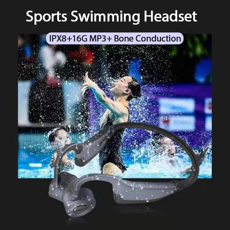 DDJ K7 IPX8 Waterproof Swimming Wireless Bluetooth Headphone MP3 Player Sport Earphone 8G Memory Diving Running for Android Ios