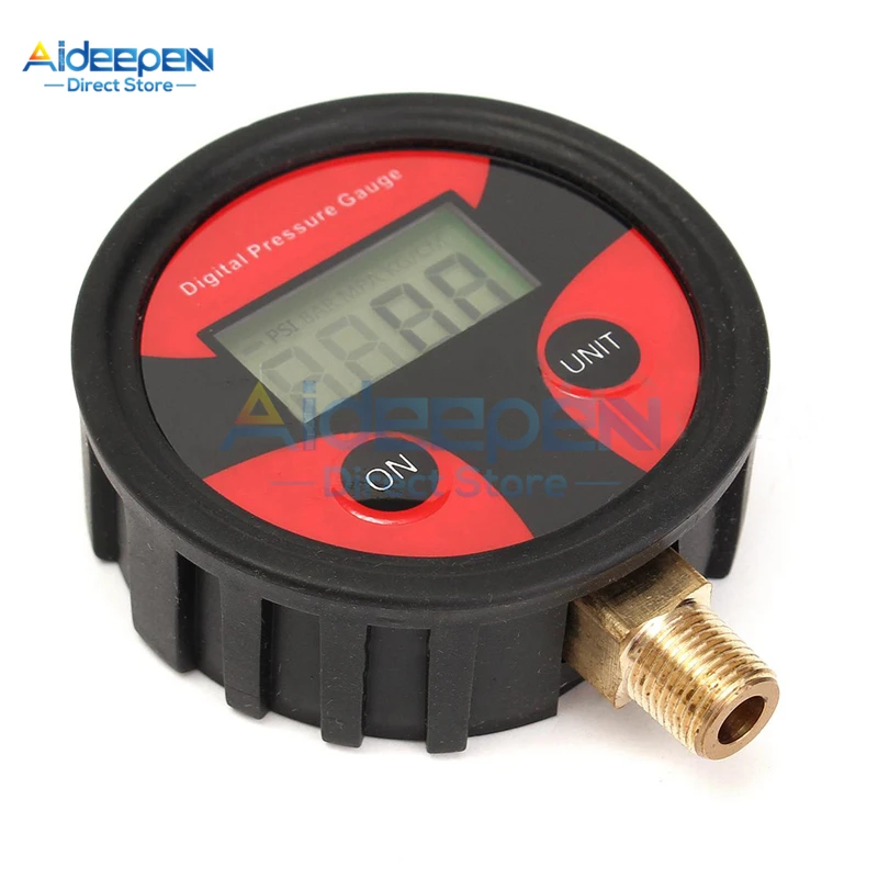 0-200PSI Air Pressure Gauge Dial Meter Tester Copper Rubber Digital Tire Pressure Gauge Tool for Car Truck Bike Auto Car Tyre