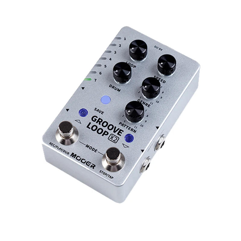 Mooer Groove Loop X2  Stereo Looper With 14 Save Slots Drum Machine Pedal 121 Different Drum 10-minute Capacity Per Track