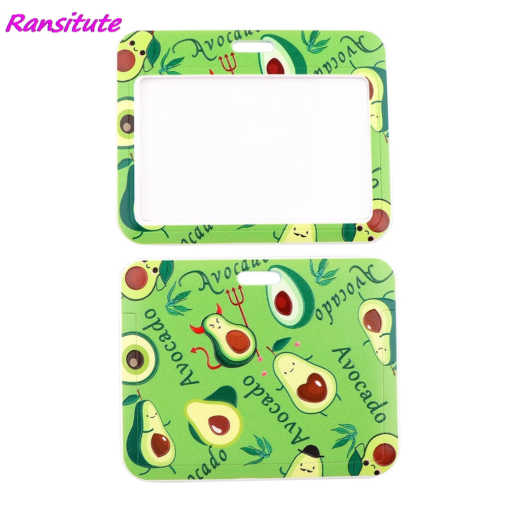 Ransitute R1481 Green Avocado Creative Lanyard Card Holder Student Hanging Neck Phone Lanyard Badge Subway Access Card Holder