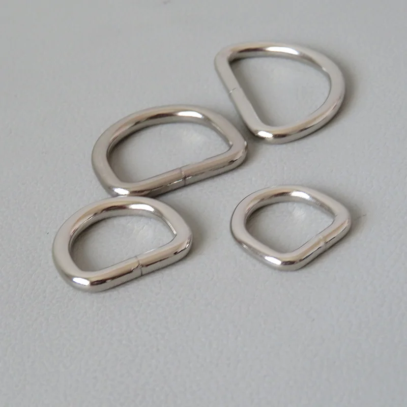 

100 Pcs 10mm 12mm 15mm 20mm 25mm 32mm Metal Semi-Circular D Ring Buckle Strap Loop For Bag Backpack Dog Collar Clasp Accessory