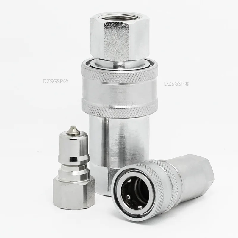 

1/4 3/8 1/2 3/4 1 inch Hydraulic Quick Coupler Close Type Quick Coupling Steel Material Plug Socket Connector Set