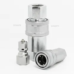 1/4 3/8 1/2 3/4 1 inch Hydraulic Quick Coupler Close Type Quick Coupling Steel Material Plug Socket Connector Set