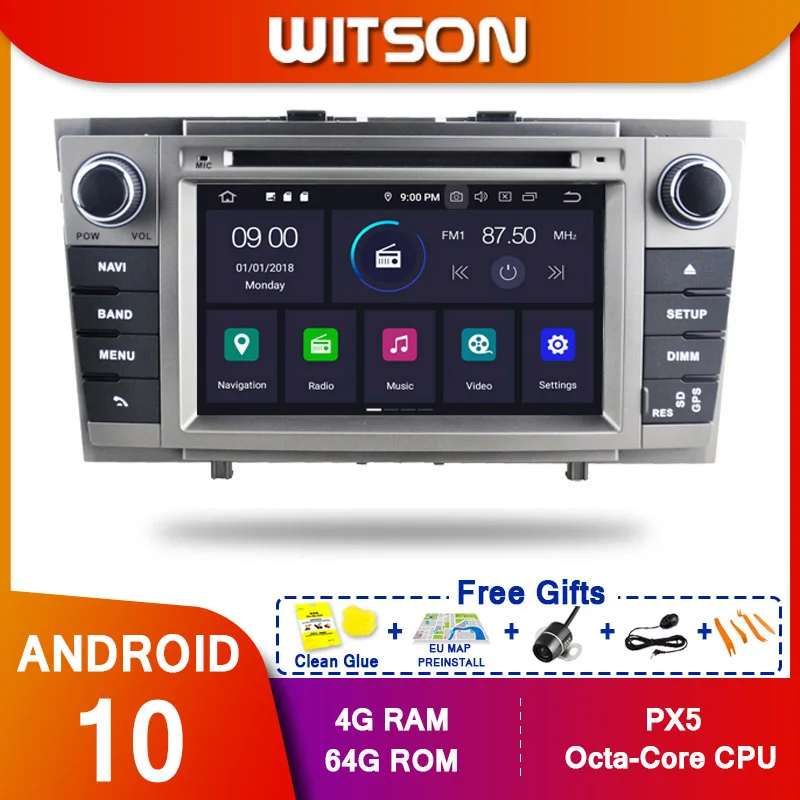 

DE STOCK ! WITSON！ Android10 Octa core PX5 CAR DVD player For TOYOTA AVENSIS 2008-2013 IPS 4GB RAM 64GB ROM CAR GPS NAVIGATION