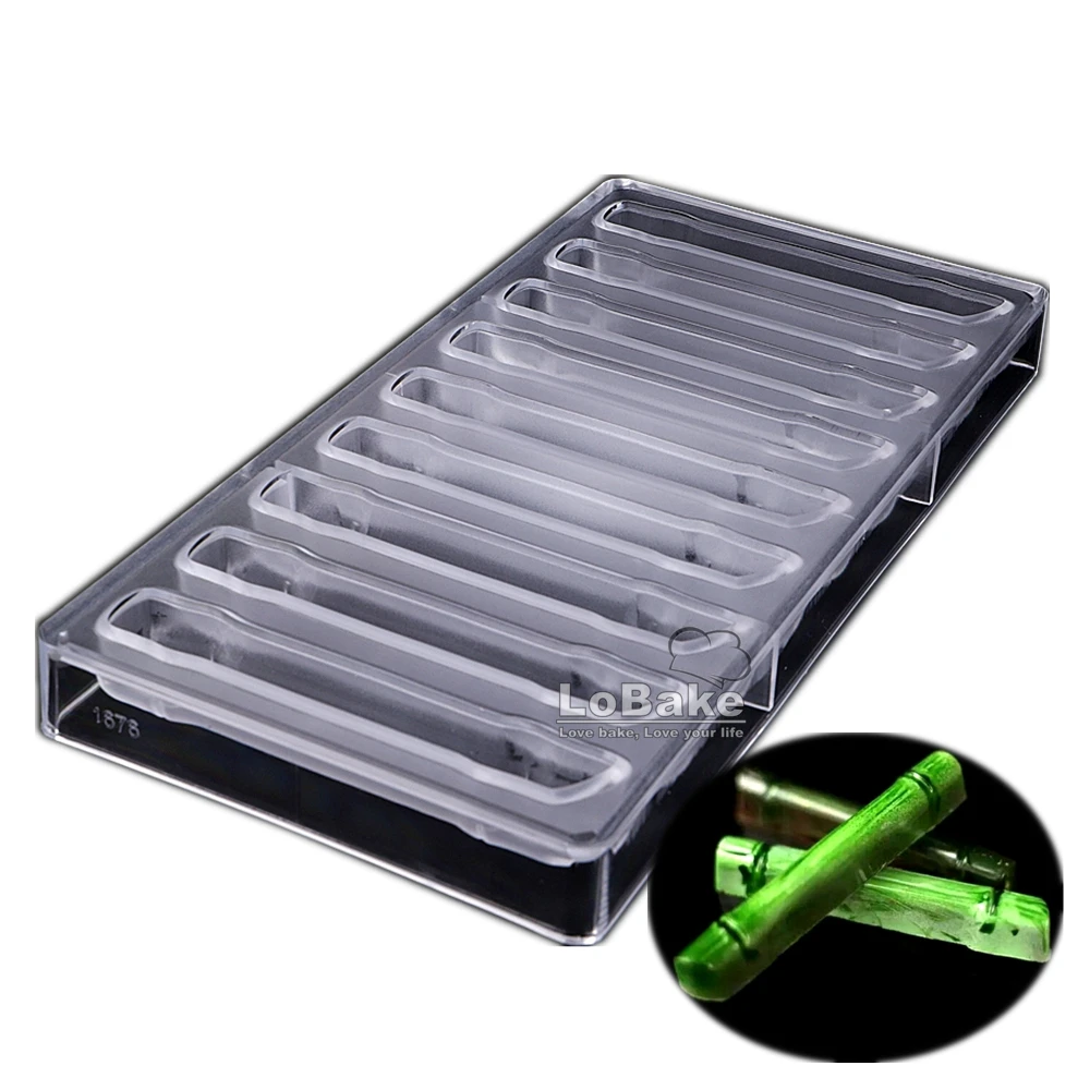 

LoBake 9 cavities Mini Bamboo Sticks Shape Polycarbonate PC Chocolate Mold Candy Ice Cube Moulds Sugarcraft Fondant Moldes