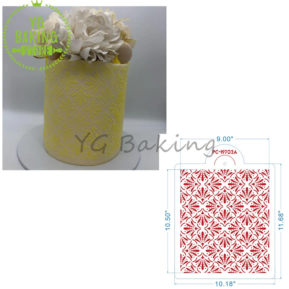 Various Styles Plastic Lace Side Wedding Cake Stencils Feather/Flower Template Cake Decorating Tool Kitchen Accessories