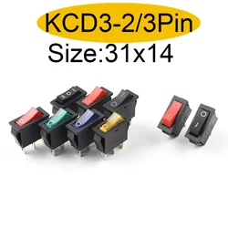 5/10PCS 2/3Pin KCD3 Power Switch 10A 250V AC 15A 125V AC ON-OFF-ON 2/3 Position Electrical Equipment Switch  With Light