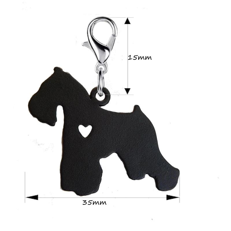 Animal Schnauzer Black Dog Key Chain With 11 MM Lobster Clasp Fashion Jewelry Keychains Accessories For Women