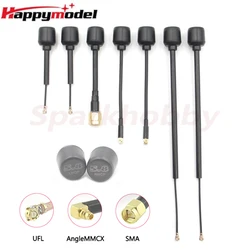 Happymodel-Antena Negra polarizada Circular Omni Lollipop de 5,8 GHz, RHCP LHCP, ángulo de 2.5DBi UFL / SMA / MMCX para Drones de carreras FPV