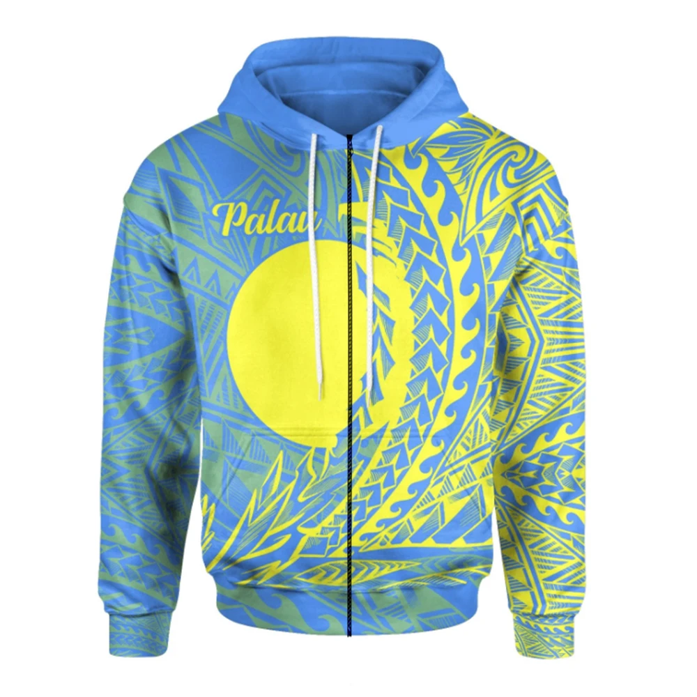 PLstar Cosmos 3DPrint Newest Palau Polynesian Maori Flag Tribe Art Funny Harajuku Streetwear Unisex Hoodie/SweatshirtZip A-1