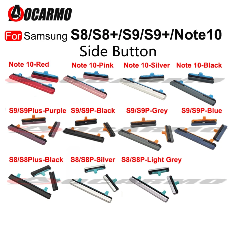 For Samsung Galaxy S8 S9 S10 Plus S8+ S9+ Volume Up Down Power On Off Side Key Button For Samsung Note 10 Replacement Parts