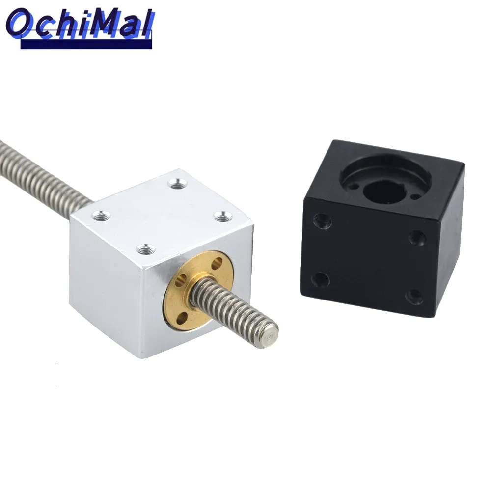 1pc Nut Housing Bracket For 8mm T8 Trapezoidal Lead Screw Nut converter Nut Seat Aluminum Block 3D Printing Parts